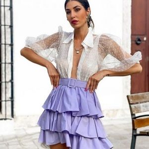 Zara polka dot organza top - blogger's favorite